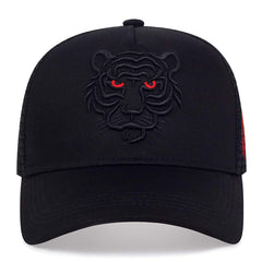 Men's Tiger Embroidery Net Cap Baseball Cap