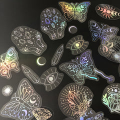 80Pcs Glitter Butterfly Moon Waterproof Stickers