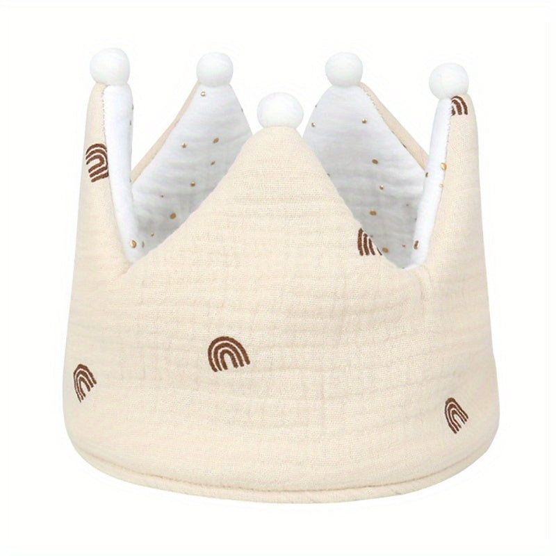 Baby 100 Muslin Cotton Guaze Crown Headband Hat For Birthday