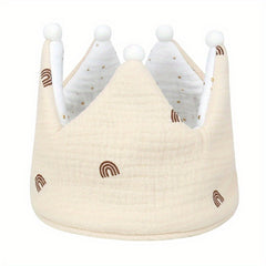 Baby 100 Muslin Cotton Guaze Crown Headband Hat For Birthday