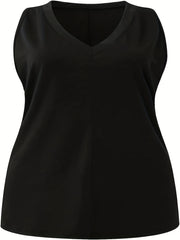 Solid V Neck Racer Back Stretch Tank Top