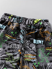 Boys Girls Casual Dinosaur Tank Top & Shorts Set for Summer