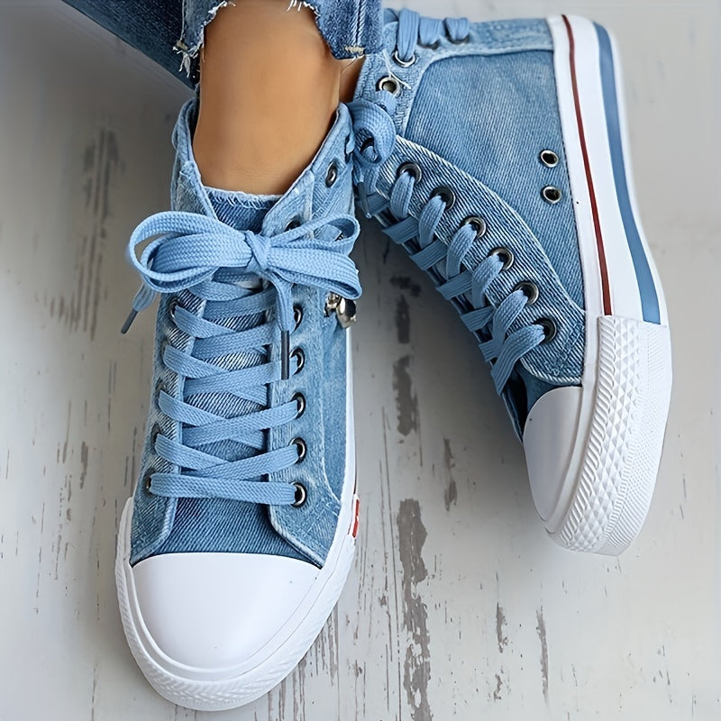 Women's Skull Zipper High Top Sneakers