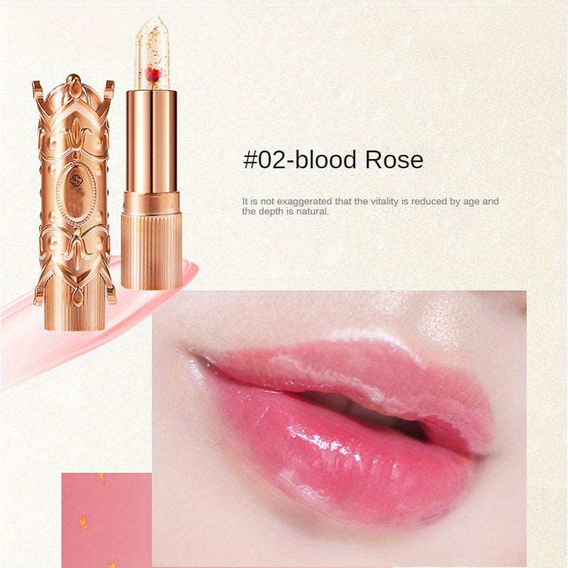 Crystal Petal Temperature Changing Lipstick Long Lasting Moisturizing Jelly