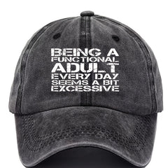 Letter Printed Baseball Cap Distressed Dad Hat Outdoor Sun Hat