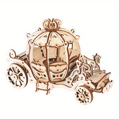 3D Wooden Pumpkin Carriage Puzzle Detailed Model DIY Craft Kit