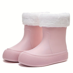 Thickened Warm Rain Boots Waterproof Short Boots Women's Rain Boots