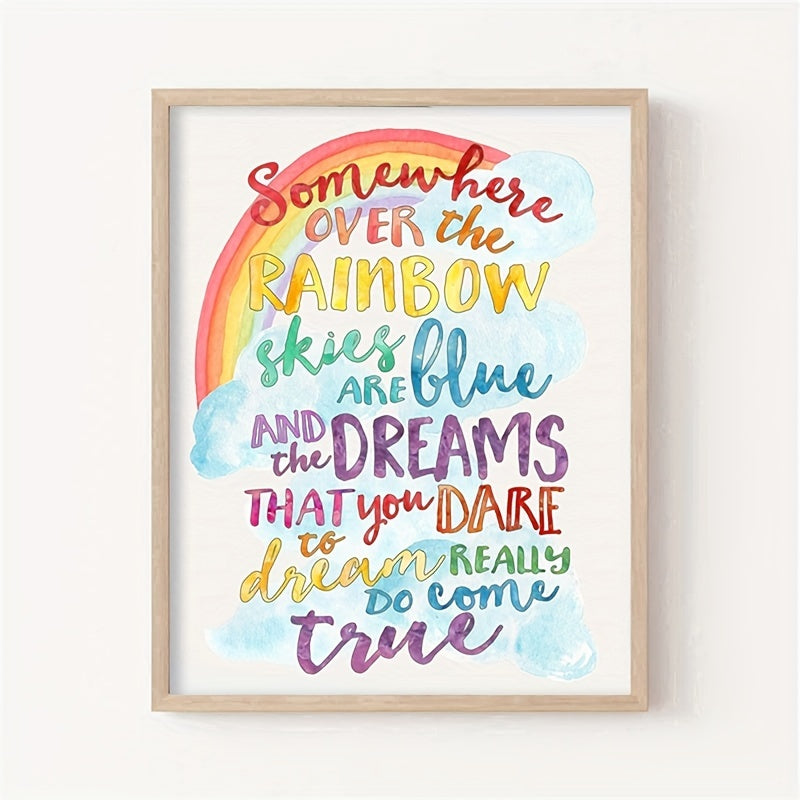 Somewhere Over the Rainbow Children's Art Rainbow Background