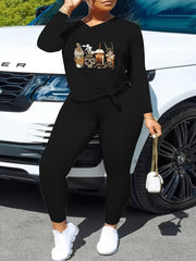 Halloween 2 Piece Set Women's Graphic Print Top & Leggings