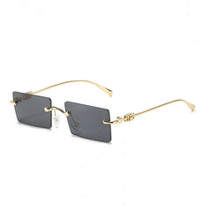 Men's Rectangle Rimless Sunglasses 5 Styles