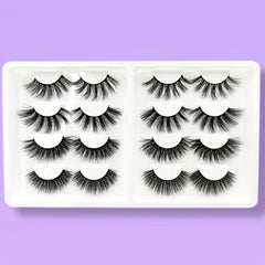 Natural Look 3D Thick Mink False Eyelashes - 8 Pairs