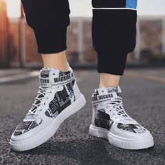 Men's High Top Skate Shoes Lace up Sneakers