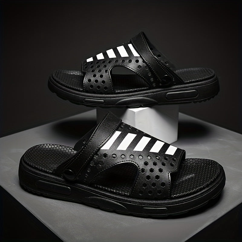 Men's Hollow Out Non Slip Platform Slides Comfortable Cloud Slides