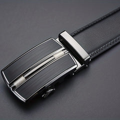 High End Men's Leather Business Belt with Automatic Buckle