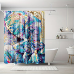 Colorful Elephant Shower Curtain Water resistant Polyester Bathroom Decor