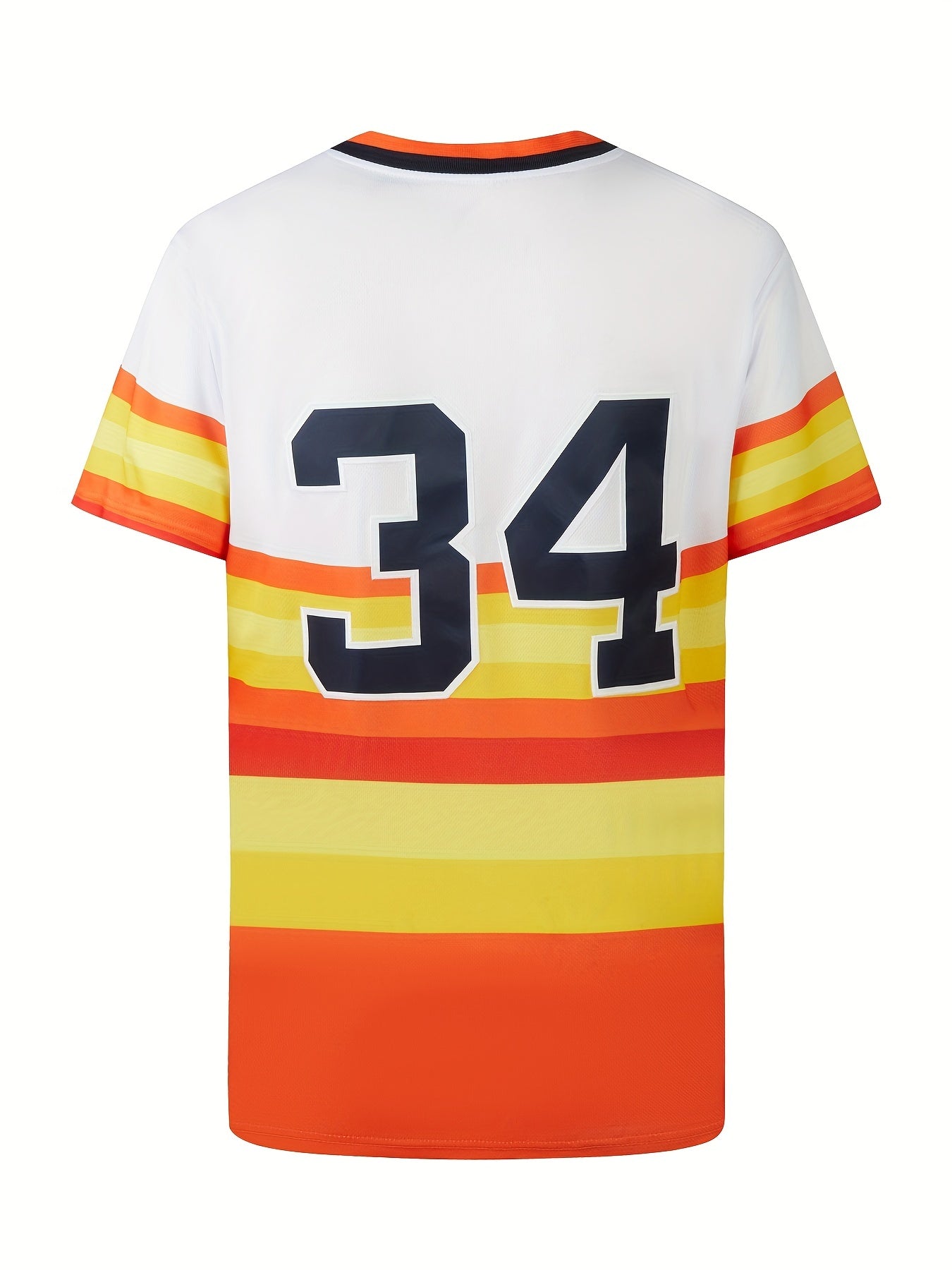 Men's HOUSTON 34 Embroidery Baseball Jersey Short Sleeve Shirt