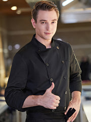 Long Sleeves Button Boat Neck Work Overalls For Chef