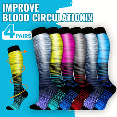 4 Pairs Copper Compression Socks for Women & Men 15-25 mmHg