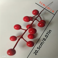 Artificial Red Berry Stems for Living Room Decor - Christmas Tree Picks