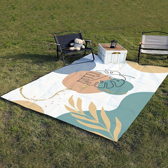 Waterproof Abstract Flower Print Picnic Mat