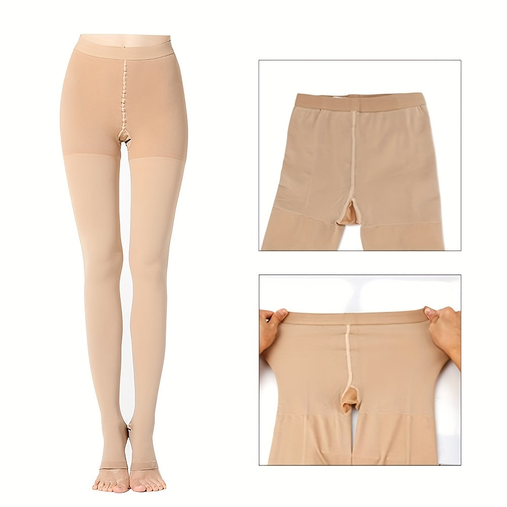 Women's Plus Size Compression Pantyhose 15-21mmHg Support Open Toe S-5XL