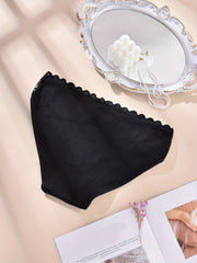 3 Pack Plus Size Panties Women's Floral Jacquard Solid High Stretch Panties Set