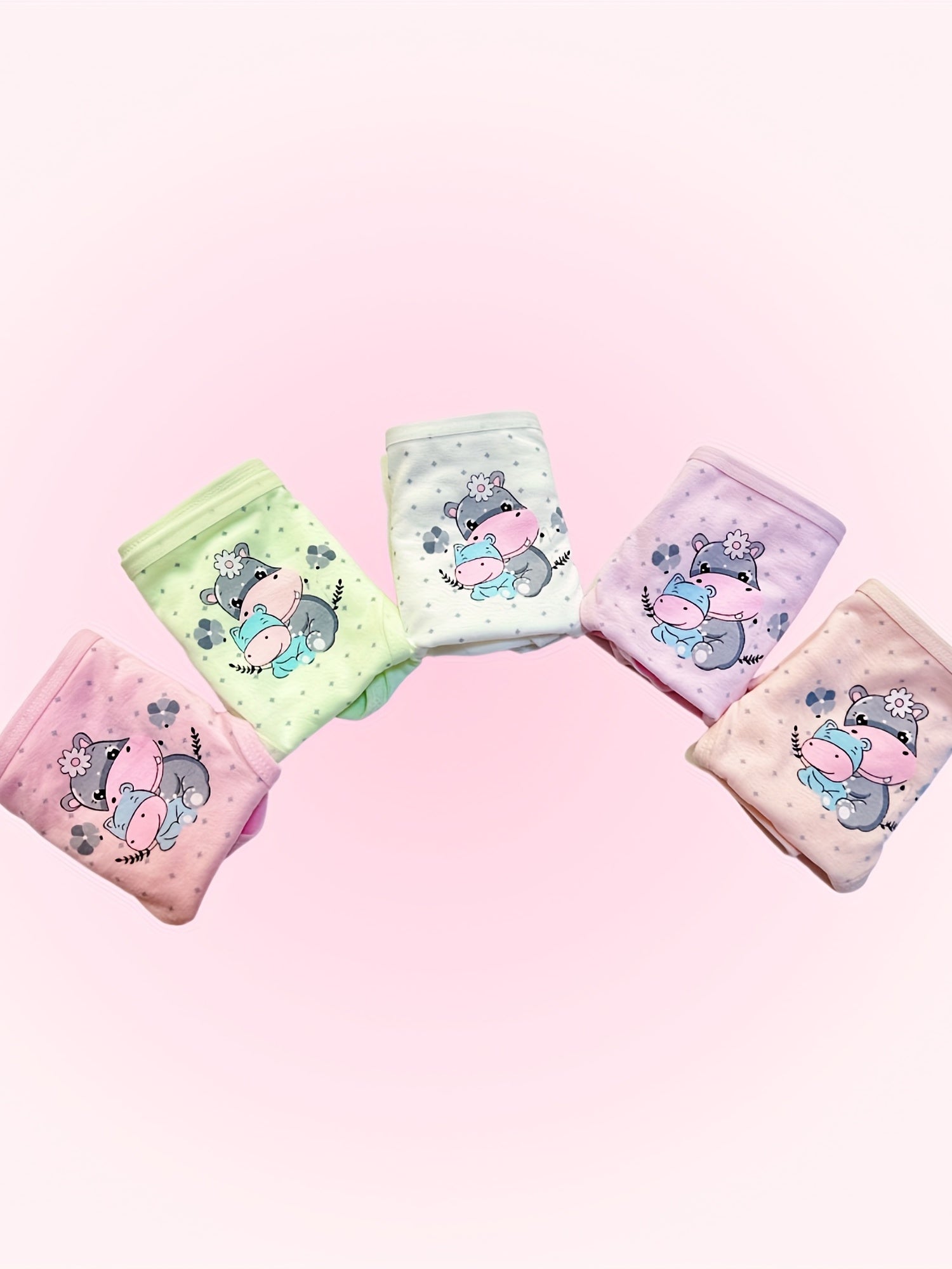 5pcs Little Girl's Cartoon Print Mixed Underwears Set
