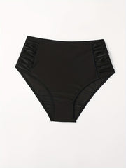 High Waist Bikini Bottom Ruched Beachwear Bottom Women's Swimwear