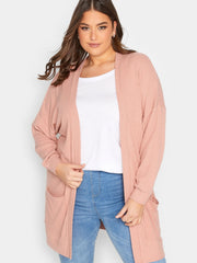 Long Sleeve Open Front Cardigan With Pockets