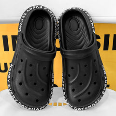 Men's Letter Print Quick Drying Anti-Skid Clogs Slippers