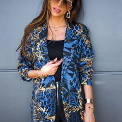 Casual Open Front Long Sleeve Blazer Women's Clothing
