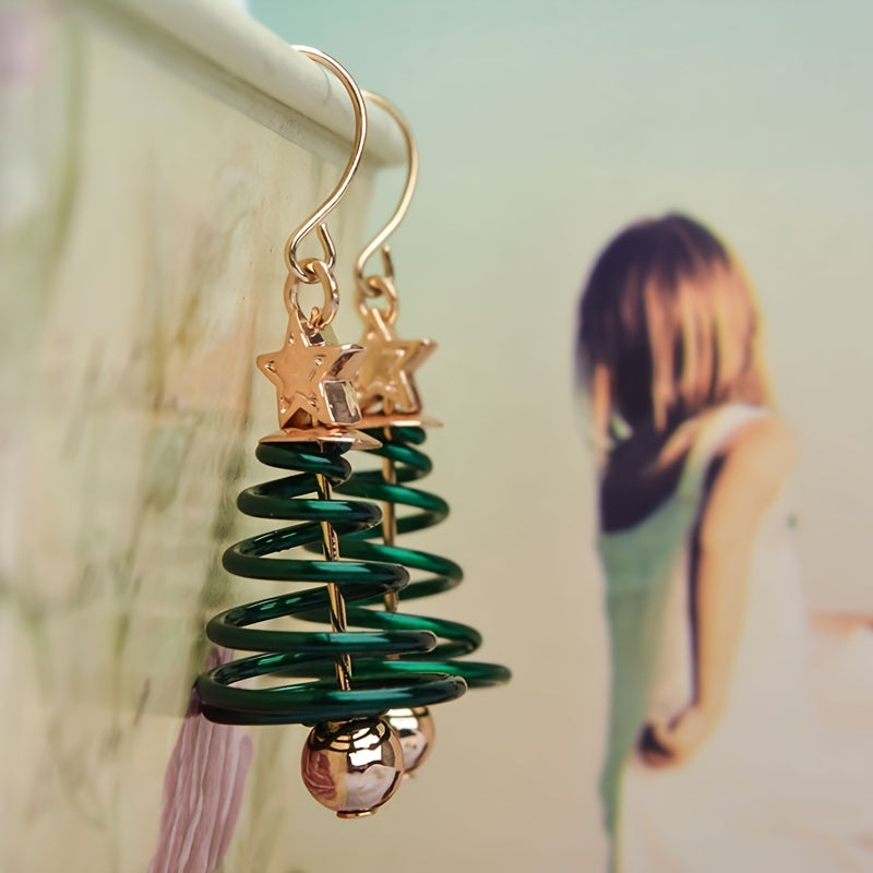 Christmas Tree Earrings Pendant Girls Gift