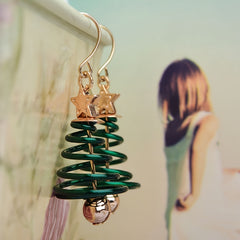 Christmas Tree Earrings Pendant Girls Gift