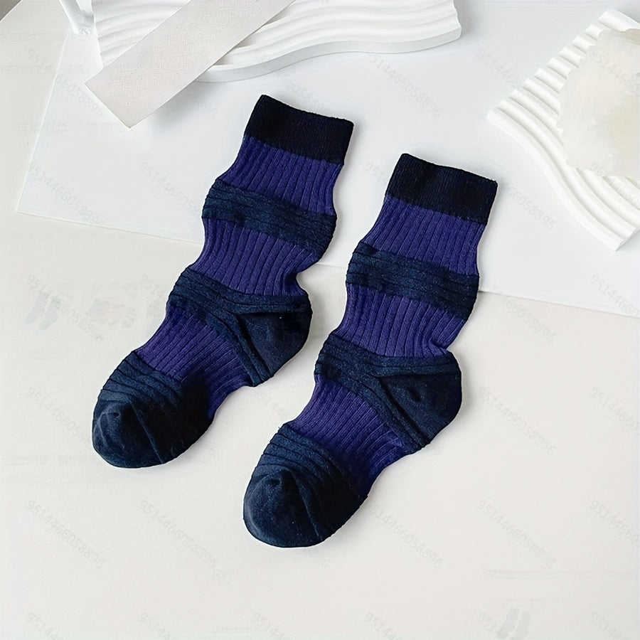 Women's Navy Texture Socks