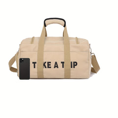 Nylon Letter Pattern Duffel Bag Short Trip Luggage Bag