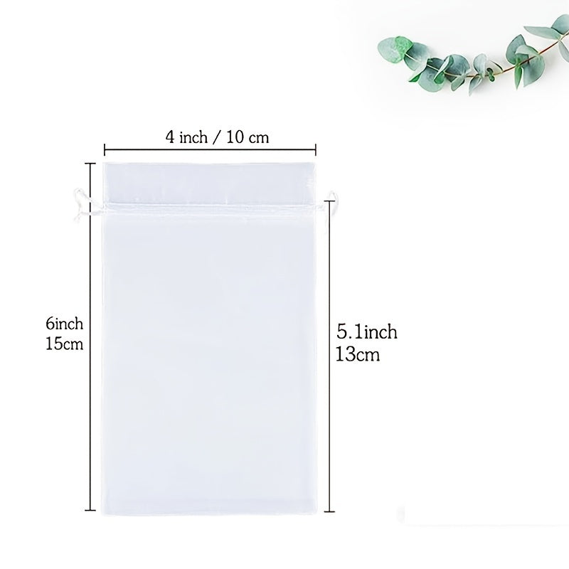 100pcs Organza Bag 9.8 Inches Mesh Drawstring Gift Bag Jewelry Bag