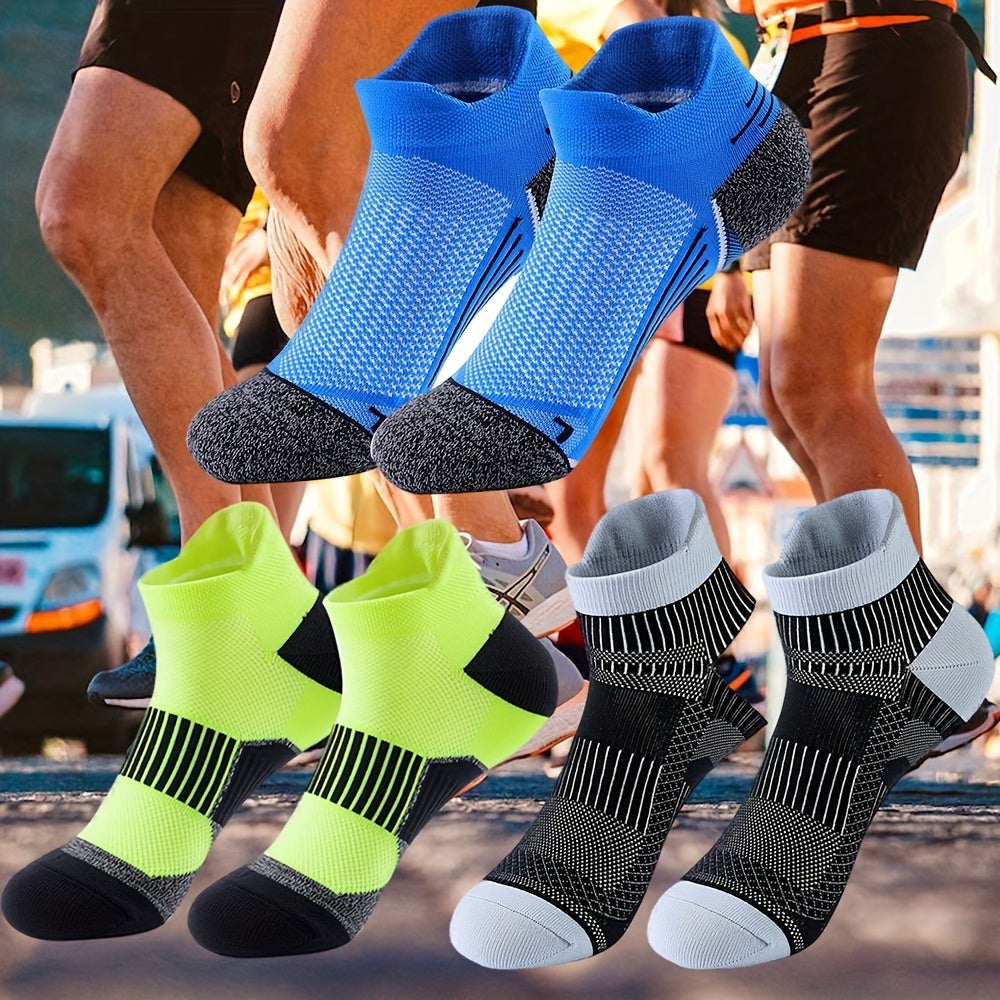 3 Pairs Outdoor Running Socks Anti-Odor Breathable Cycling Short Socks