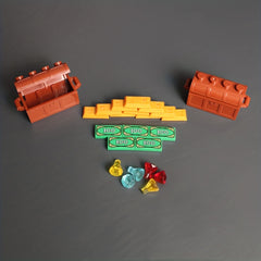 Building Blocks Money Pattern Golden Silvery Cash Blocks Parts Treasure Chest