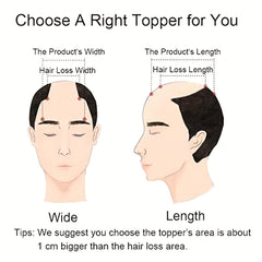 Men's High Top Fade Wig Natural Short Human Hair Toupee Clip