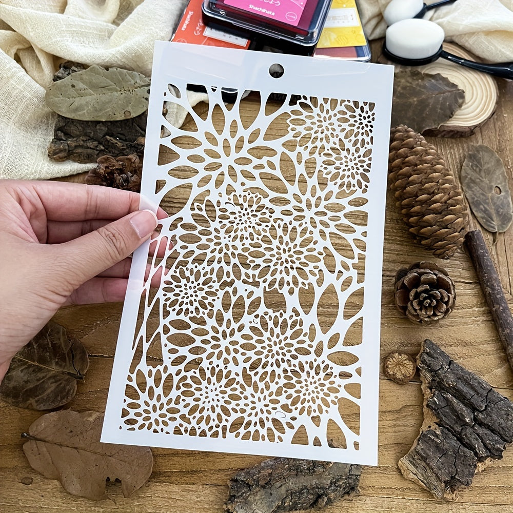 Small Floral Background Stencils - DIY Art Stencils for Painting - 20x12cm