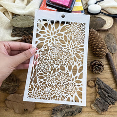 Small Floral Background Stencils - DIY Art Stencils for Painting - 20x12cm