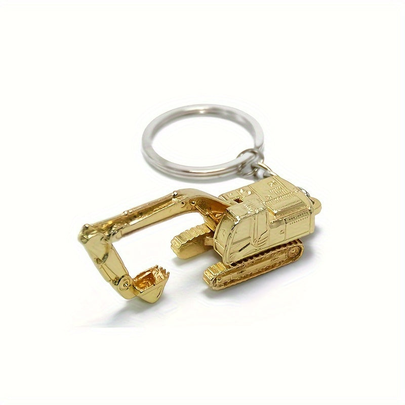 Alloy 3D Excavator Keychain Car Bag Decoration Ornament Gift