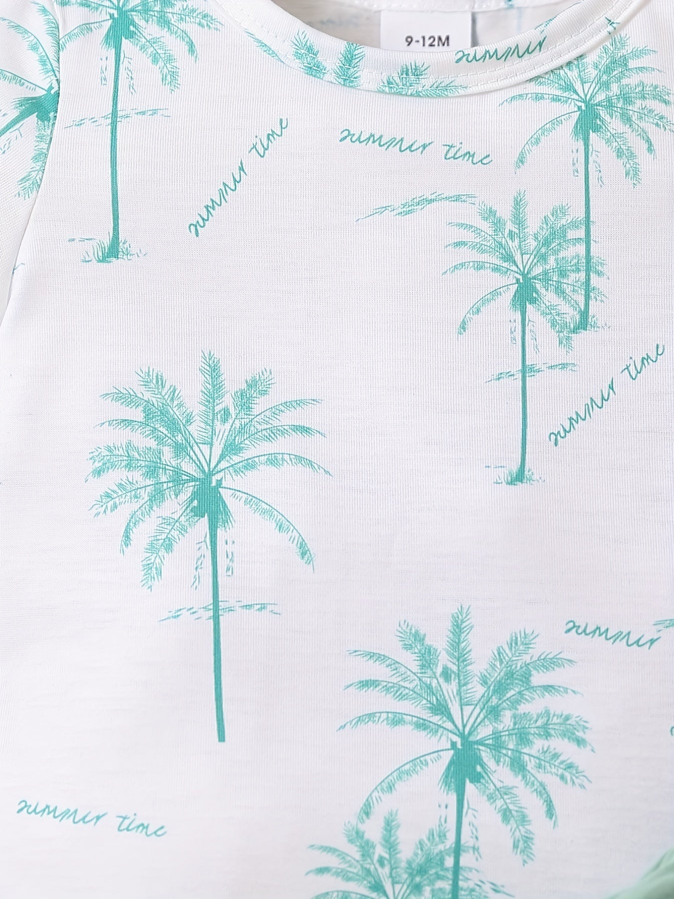 2pcs Baby Boys Coconut Trees Print T shirt & Shorts Summer Clothes Sets
