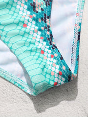 2pcs Girls Snake Skin Bikini Swimsuit Set for Summer Hawaii Gift