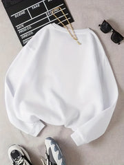 Butterfly Print Crew Neck Sweatshirt for Women
