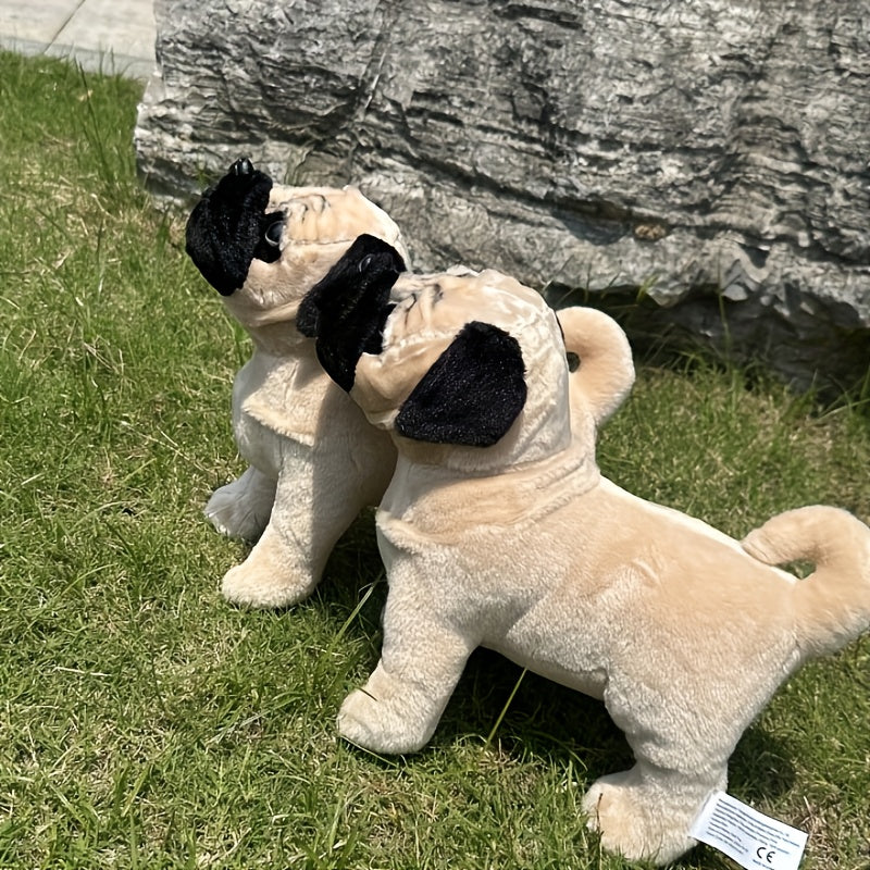Light Brown Pug Stuffed Animal Plush Dog Toy with Expressive Eyes