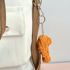 3pcs PVC Simulation Chicken Leg Lobster Popcorn Model Key Chain