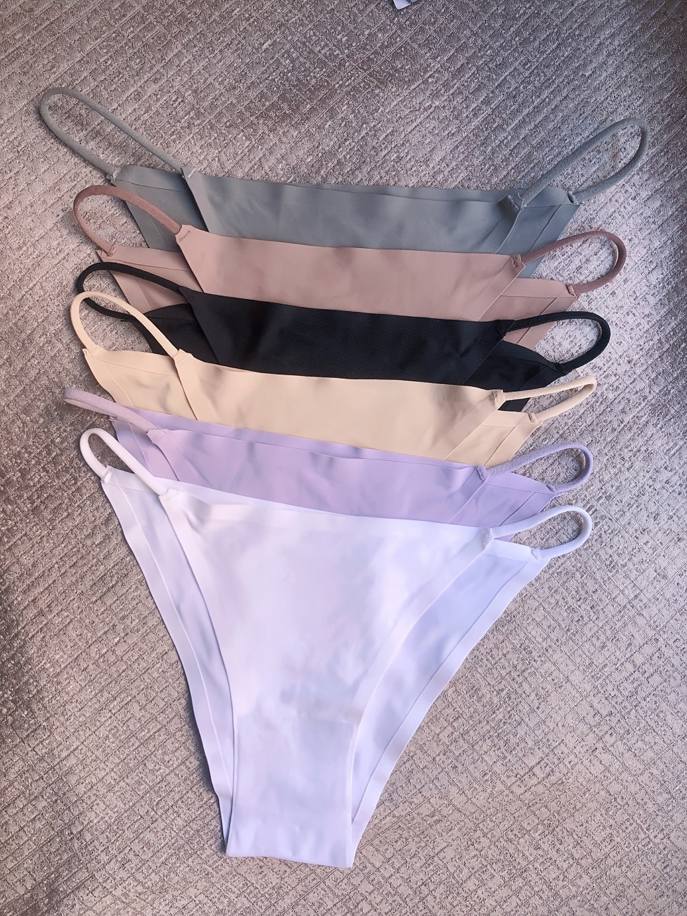 6 Pcs Seamless String Bikini Panties Low Waist Thin Band Women's Lingerie