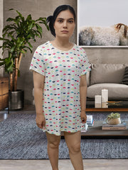 Umbrella Print Round Neck Nightdress