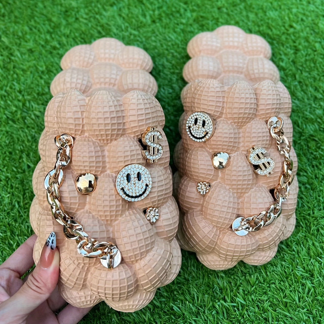 Men's Slip On Platform Bubble Slides Indoor House Slippers